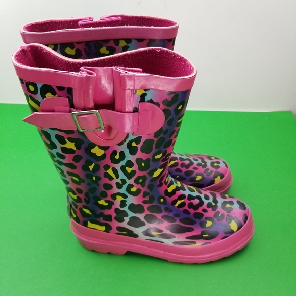 Austin Trading Co Rain Boots Girls Size 3 Rainbow - Picture 7 of 8